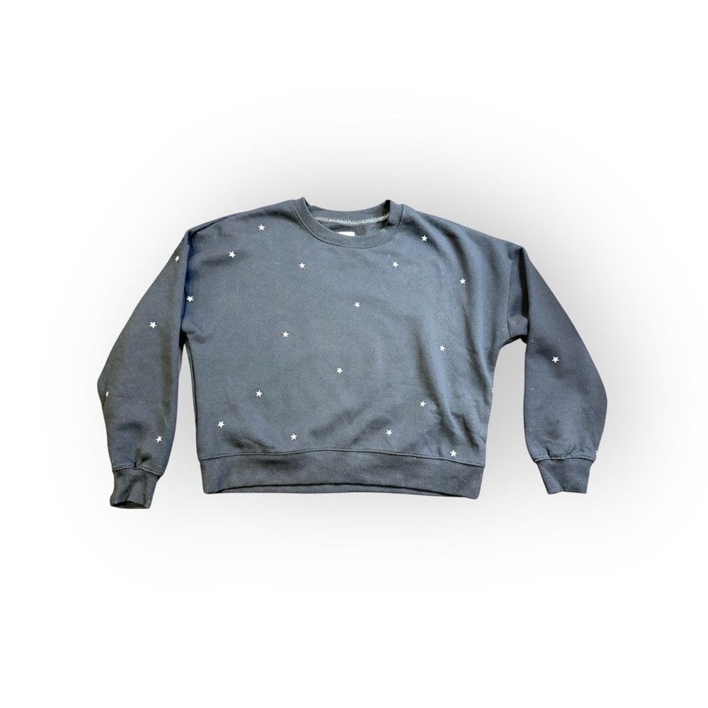 C&C California Men's Gray Crewneck Sweater with Star Accents